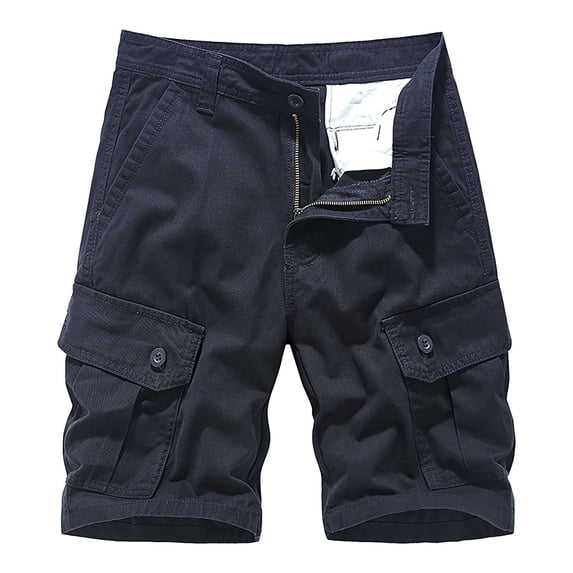 YUHAOTIN Gym Shorts Men Long Cargo Mens Outdoor Casual Elastic Waist Relaxed Fit Cotton Lightweight Quick Dry Fishing Hiking Work Shorts Cargo Shorts Running Shorts for Men with Liner and Pockets