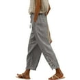thumbnail image 1 of YUHAOTIN Jogging Pants Women's Fashionable Solid Color Lace Spliced High Waist Drawstring Pocket 9/10 Length Pants Women's Pants Elastic Waist Jeans Women's Slacks with Pockets Short, 1 of 6