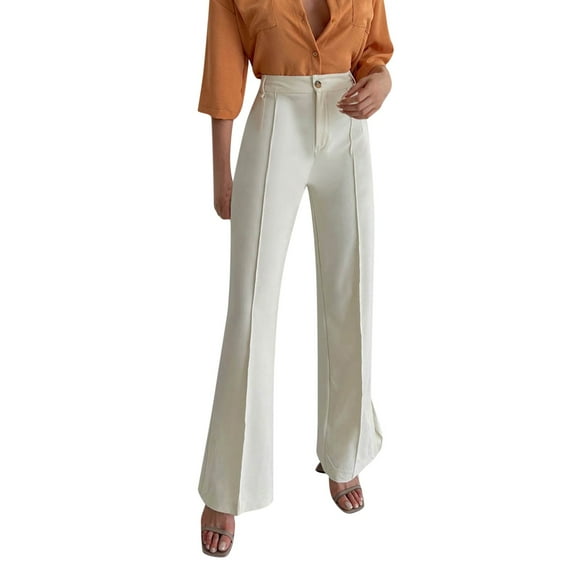 YUHAOTIN Lined Joggers for Women New Loose Casual Trousers for Women Women Split Straight Trousers Suit Pants Business Casual Pants for Women Plaid Womens Joggers Petite Suits