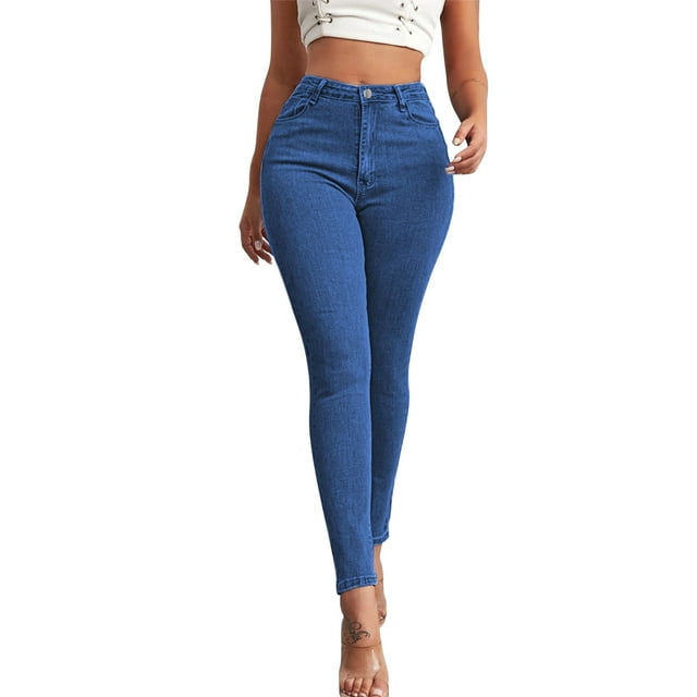 YUHAOTIN Low Rise Jeans for Women Petite Women Stretch Slim Button High ...
