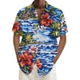 thumbnail image 1 of YUHAOTIN Male Hawaii Shirt for Men Green Mens Shirt Casual Loose Short Sleeved Beach Shirt Mens Beach Clothes Set Mens Hawaii Shirt Black, 1 of 4