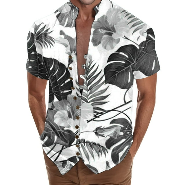 YUHAOTIN Male Men's Hawaii Shirts Short Sleeve Relaxed Fit Beach ...