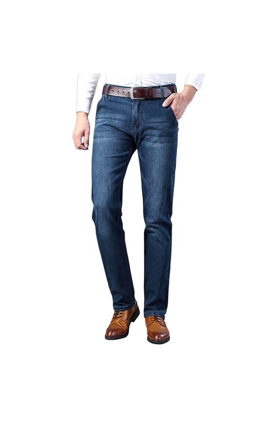 Men Jeans Bootcut Mens Jeans Slim Casual Loose Straight Stretch Long Pants Trend Jeans Casual Pants Flannel Lined Jeans Men Blue Jeans Men Slim Fit Stretch