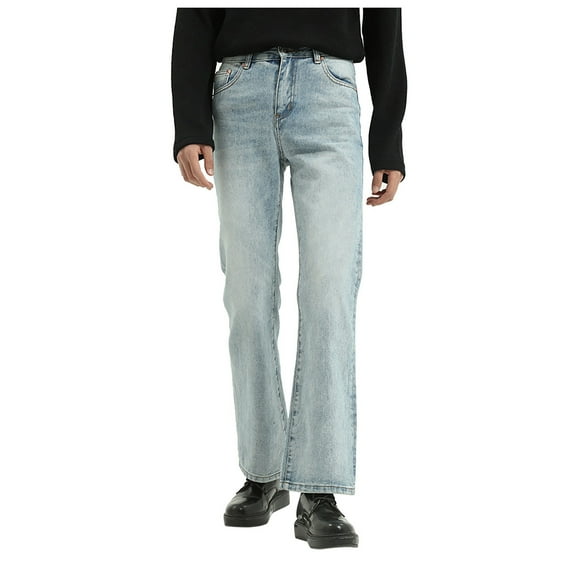 YUHAOTIN Men Jeans Stretch Slim Fit Men's Slim Fit Flared Jeans Comfort Denim Pants 60S 70S Retro Trousers Bell Bottoms Jeans for Men Work Jeans Mens Jeans Stretch Waist Band