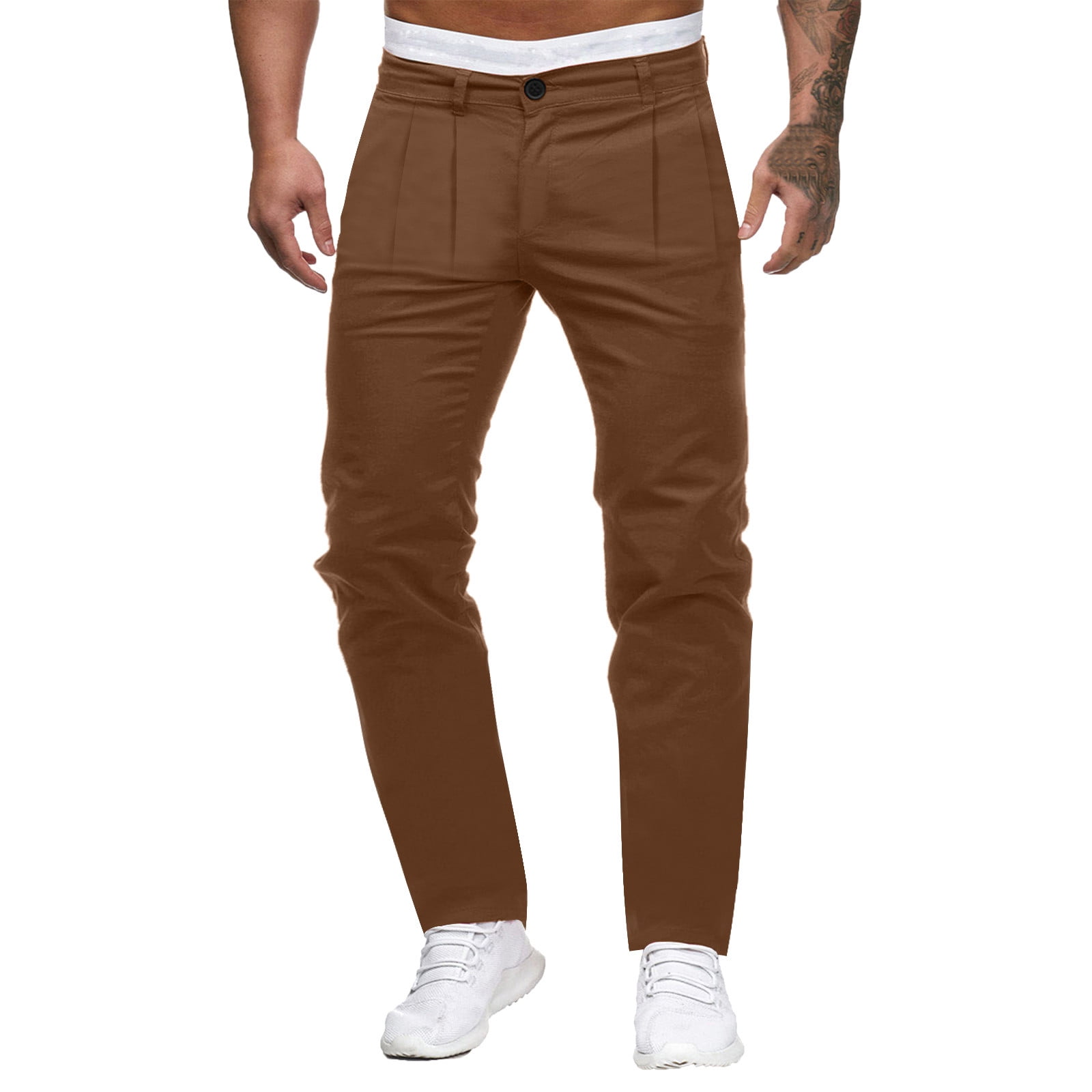 YUHAOTIN Men's Sweatpants Tall Length 34 Mens Four Seasons Solid Color