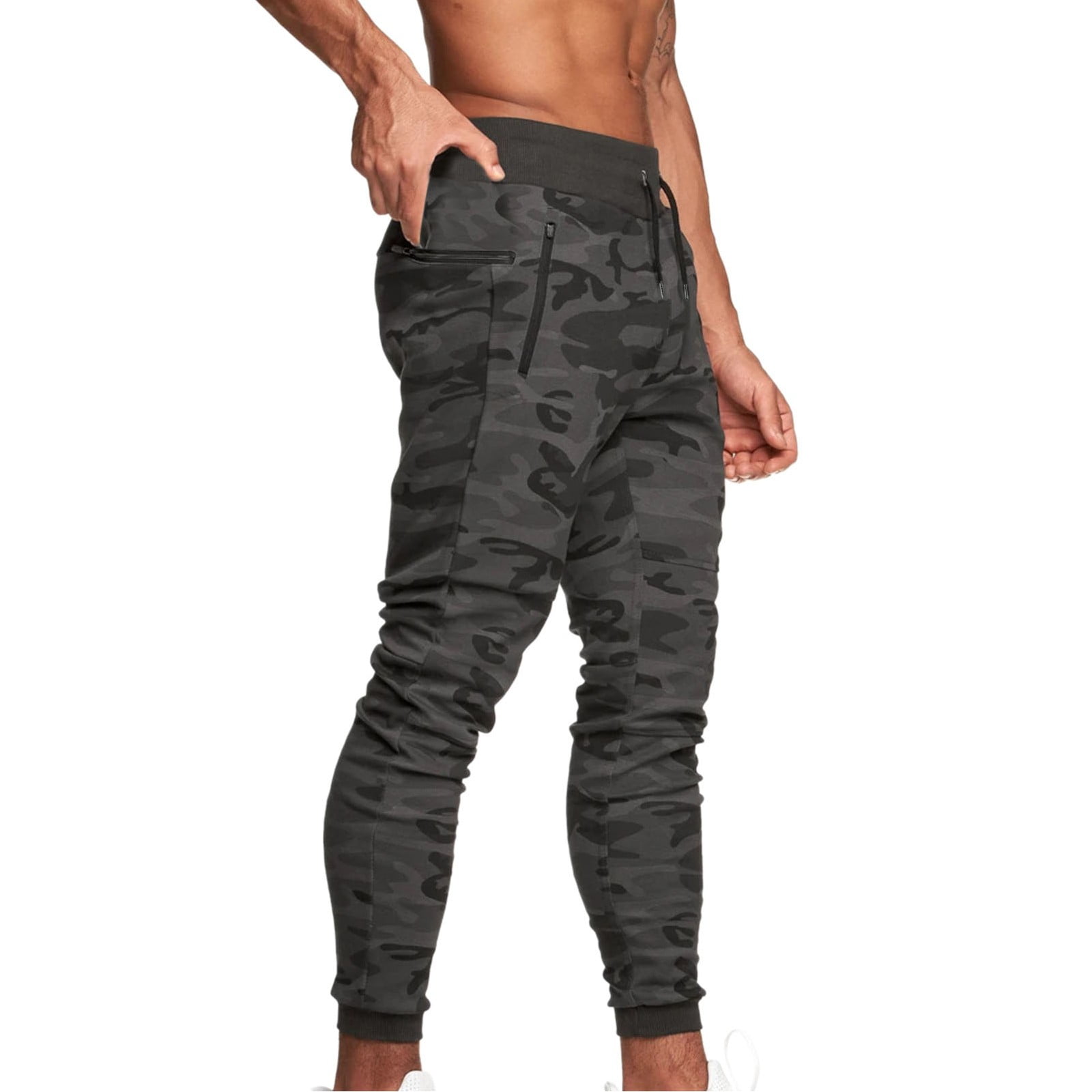 Men's cotton track pants with zipper pockets pack of 3 hotsell