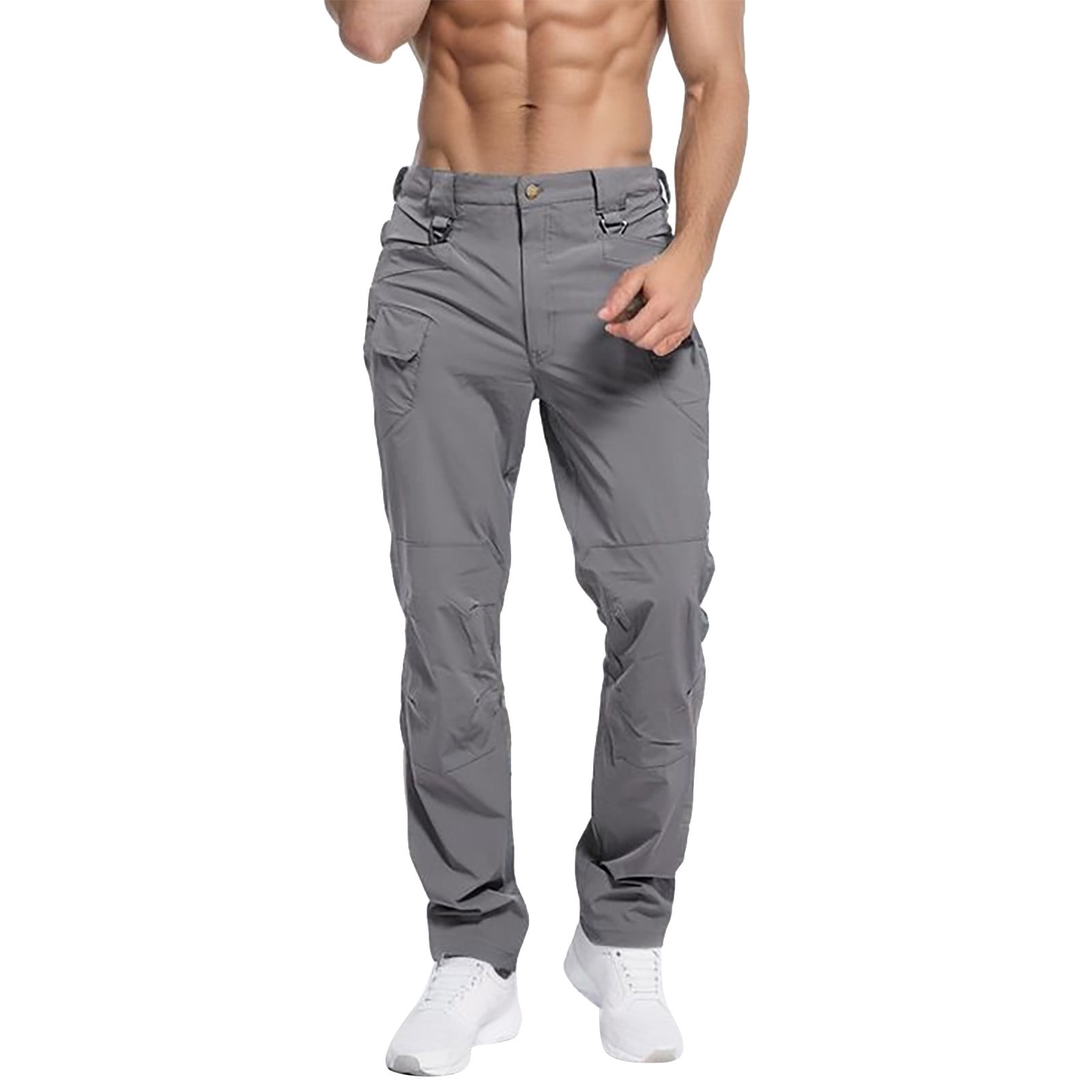 YUHAOTIN Mens Cargo Pants Baggy Lots of Pockets Mens Tear Pants Basketball Casual Training Pant