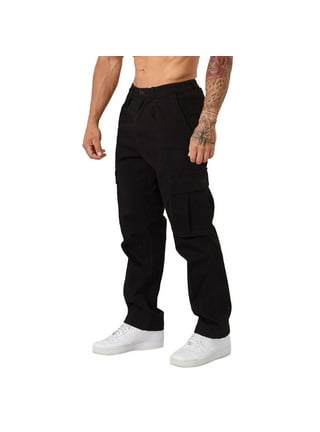 YUHAOTIN Joggers for Men Slim Fit Tall Men's Color Matching Tie Rope  Fitness Slim Trousers Fashion Casual Pants,Size M