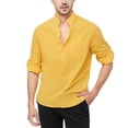 thumbnail image 1 of YUHAOTIN Mens Dress Shirts Long Sleeve Casual Shirt Solid Color Shirt Imitation Cotton Linen Long Sleeve Shirt Pure Cotton Flannel Shirts for Men Funny Shirts for Men Adult Humor Tshirts, 1 of 4