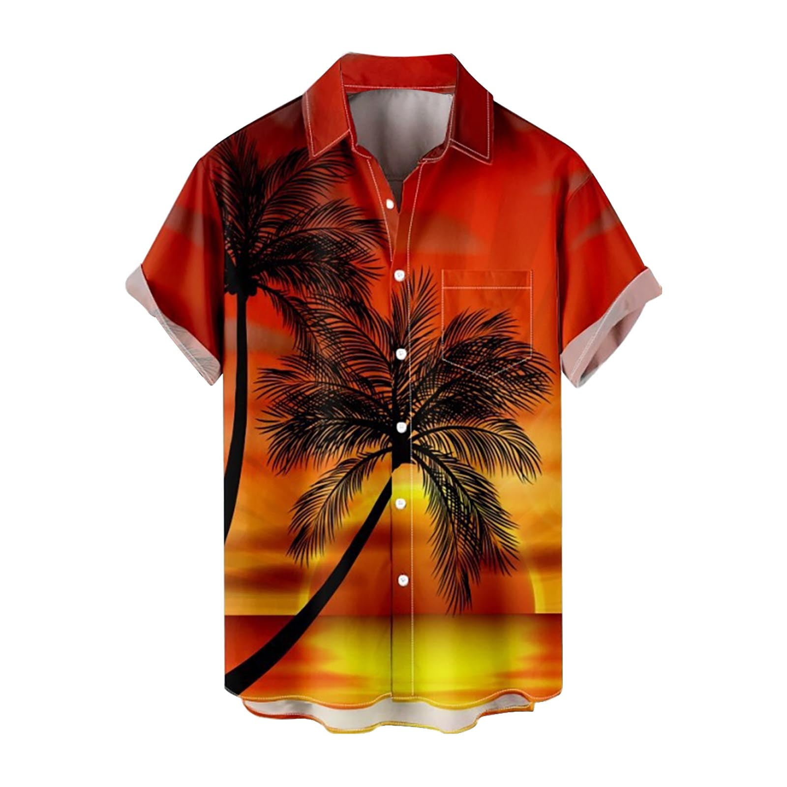 YUHAOTIN Mens Hawaii Shirts Summer Vacation Tourism Beach Fashion Trend