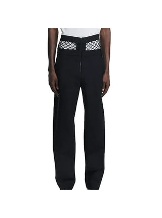 Black joggers with belt loops best sale