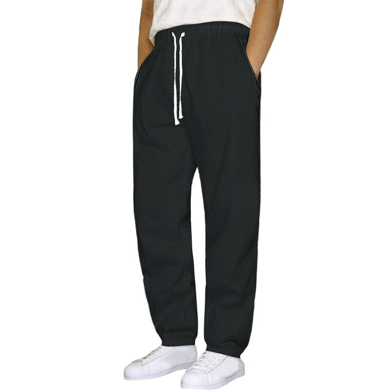 YUHAOTIN Mens Joggers with Zipper Pockets Polyester Male Fall and
