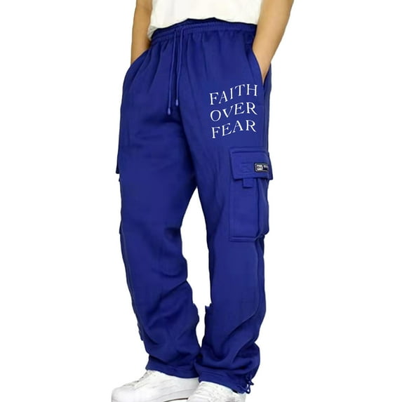 YUHAOTIN Mens Sweatpants Open Bottom Tall Men's Fitness Running Pants with Loose Waist Wide Feet Solid Color Pocket Loose Sweatpants Petite Sweatpants Men's Sweatpants Joggers