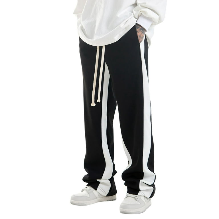 YUHAOTIN Mens Sweatpants Tall 36 Inseam Long Men Spring and Autumn Double  White Border Casual Pants with Loose Sports Drawstring Pants 