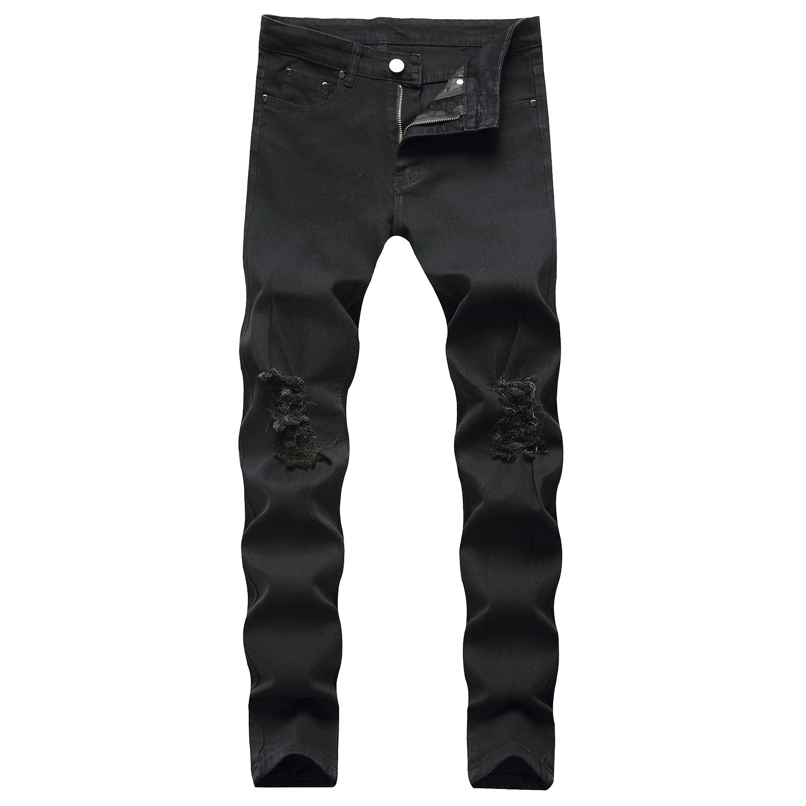 YUHAOTIN Mugsy Jeans Mens Slim Fit Straight Leg Retro Hop Pants Street ...