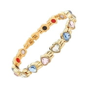 YUHAOTIN New Heart Shaped Gaussian Bracelet Adjustable Diamond Bracelet Initial Bracelets for Couples Silver Tap Bracelets for Couples Black Bracelets for Women