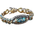 thumbnail image 1 of YUHAOTIN Nine Eyed Dzi Bead Bracelet Tibetan Style Transfer Rotating Nine Eyes Dzi Beads Bracelet Meditation Good Luck Bracelet Turquoise Bead Good Luck Bangle Sterling Silver Charm Bracelet, 1 of 9