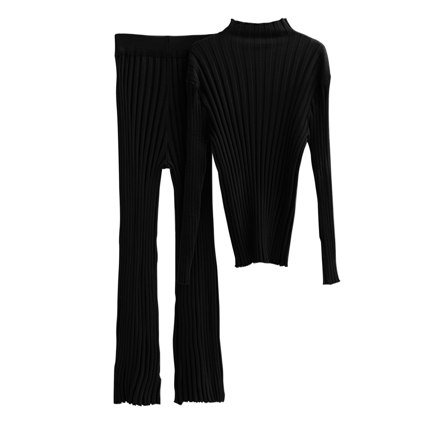 YUHAOTIN Outfit Sets Womens Long Sleeved Standing Neck Slim Fit Large