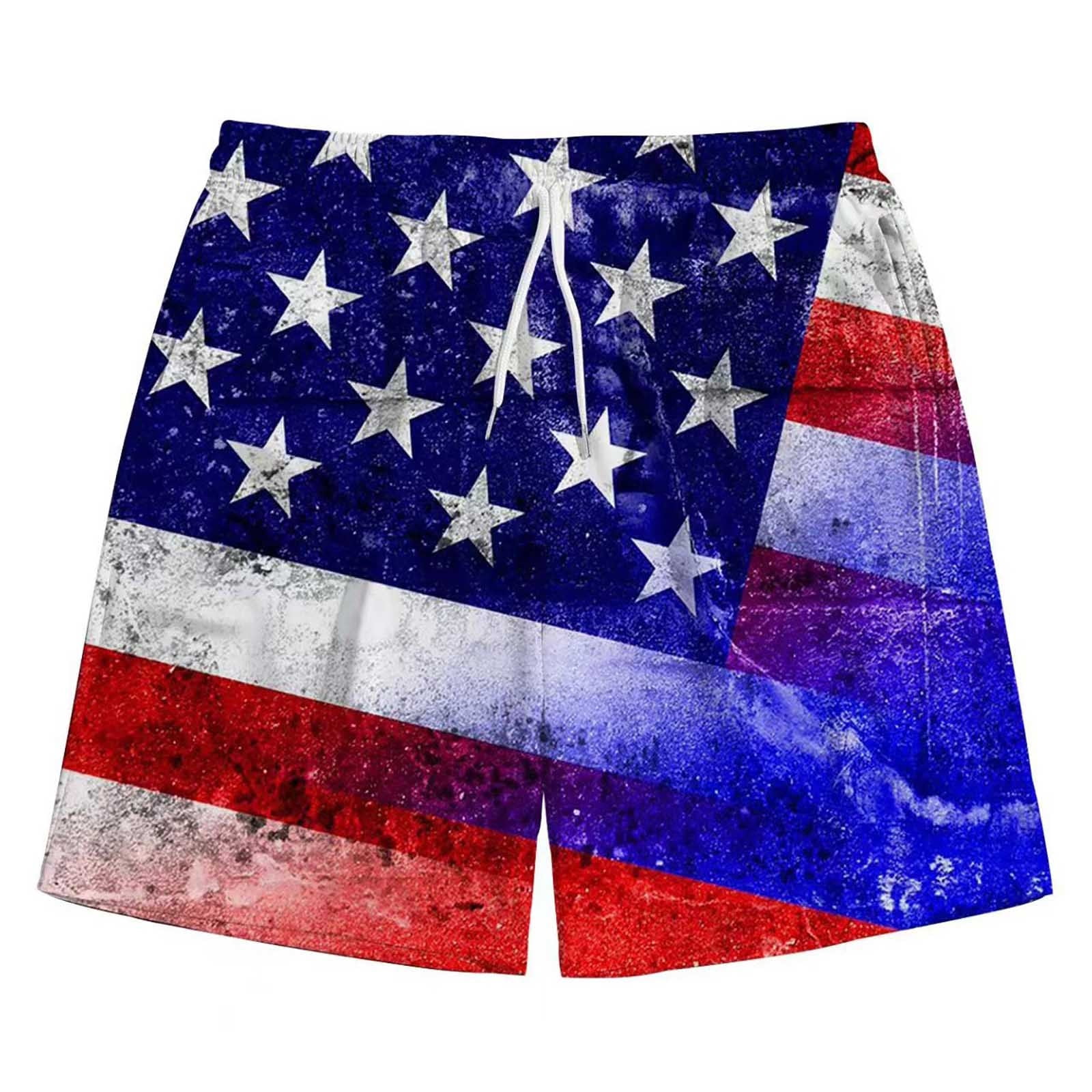 YUHAOTIN Patriotic Mens Bike Shorts No Padding Men's Fitness Shorts