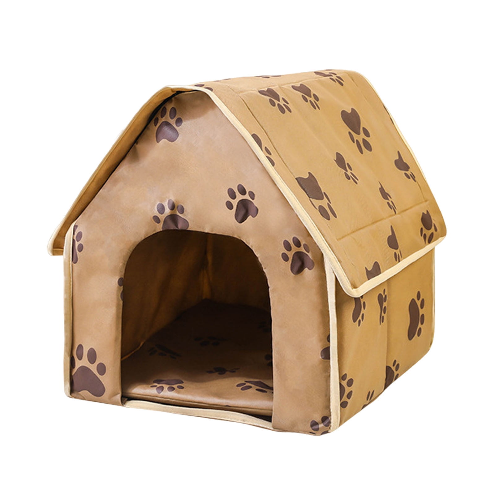 YUHAOTIN Pet Home Cat Dog Kennel Footprint Pattern Collapsible