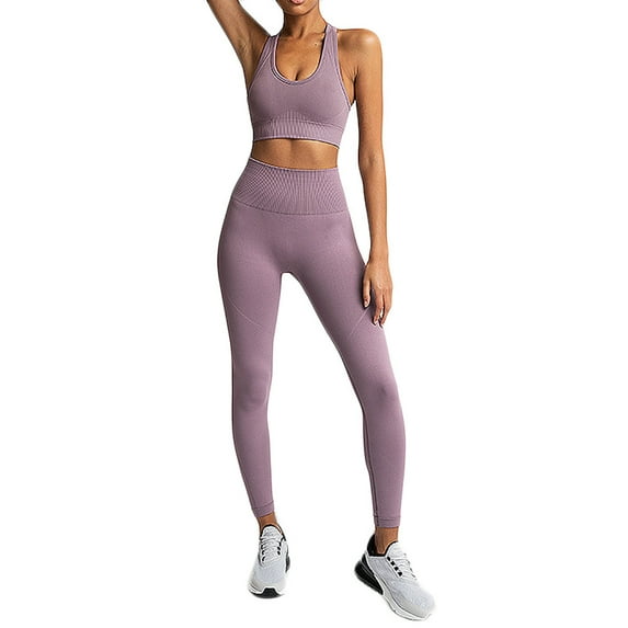 YUHAOTIN Pink Two Piece Set for Women Going Out Women's Pure Color -Lifting Sports Fitness Running High-Waist Vest Yoga Suit Womens Two Piece Sets Dressy Two Piece Fall Outfits for Women 2024