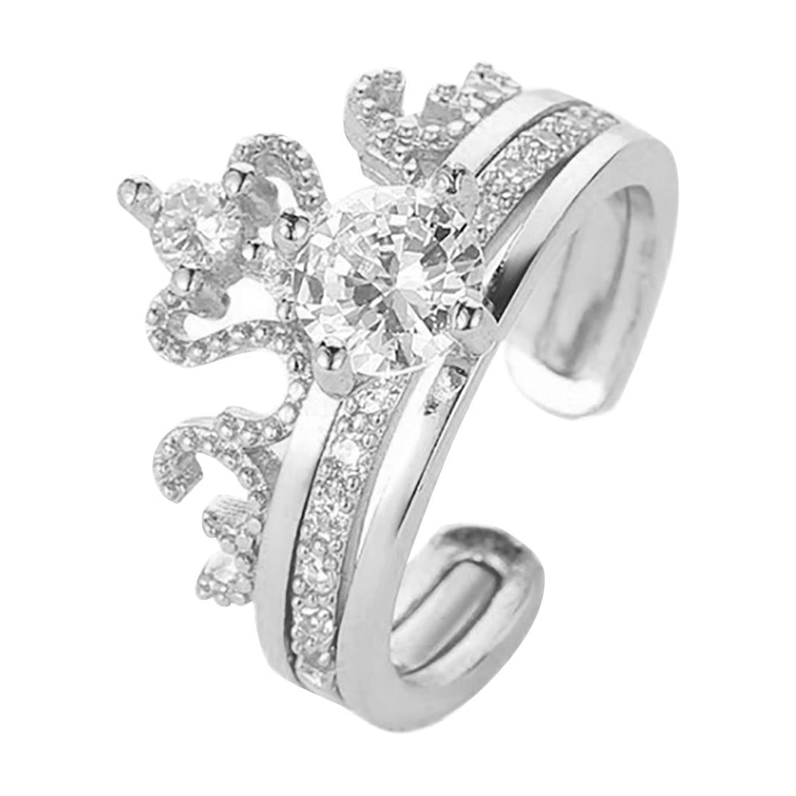 YUHAOTIN Promise Rings for Her Pink Stone Ring Princess Gift Opening ...