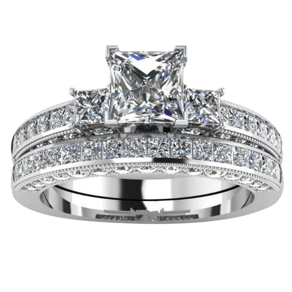 YUHAOTIN Ring for Women European and American Fashion Men'S and Women'S Couple Rings with Zircons, Wedding Rings Gifts for Girlfriends Gemstone Rings Bulk