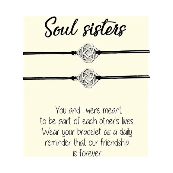 YUHAOTIN Soul Sister Bracelet Soul Sister Gift Soul Sister Jewelry Bracelet Bracelet Set Friendship Bracelet Friend Bracelet with Card Charm Bracelet Sterling Silver Women Silver Bracelet Charms Color