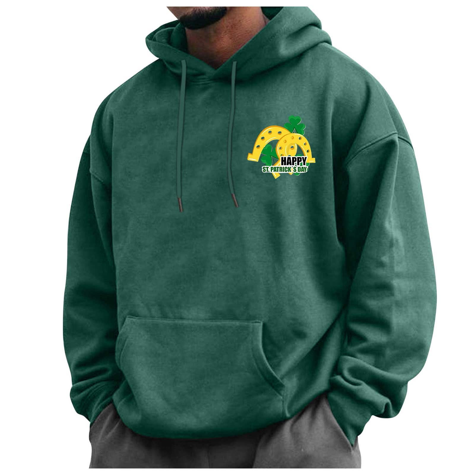 YUHAOTIN St Patricks Day Mens St Day Hooded Sweatshirt Front Back yuhaotin-st-patricks-day-mens-st-day-hooded-sweatshirt-front-back