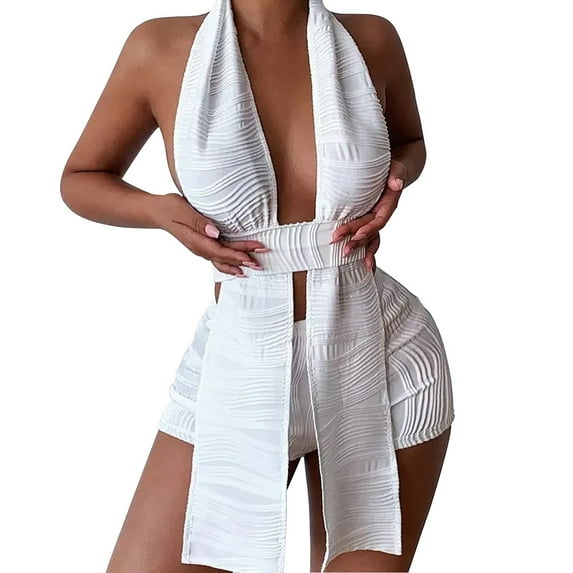 YUHAOTIN Sweat Shorts Women Set Crop 2 Piece Shorts Sets Trim Crop Camis High Waist Stretchy Mini Shorts Two Piece Outfit 2 Piece Shorts Set for Women Sexy Outfit for Women Club Birthday