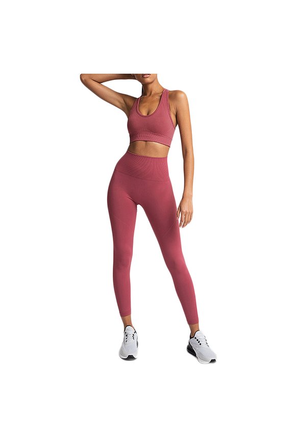 Sweatsuit Set for Women Tall Women's Pure Color -Lifting Sports Fitness Running High-Waist Vest Yoga Suit Red Sweatsuit Sequin Two Piece Set