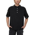 thumbnail image 1 of YUHAOTIN T-Shirts for Men Graphic Tees Sports Men's Cotton Linen Shirt Long Sleeve Hippie Casual Beach T Shirts T Shirts for Men Graphic Funny Saying Fishing Mens Crew Neck T Shirts Black, 1 of 9