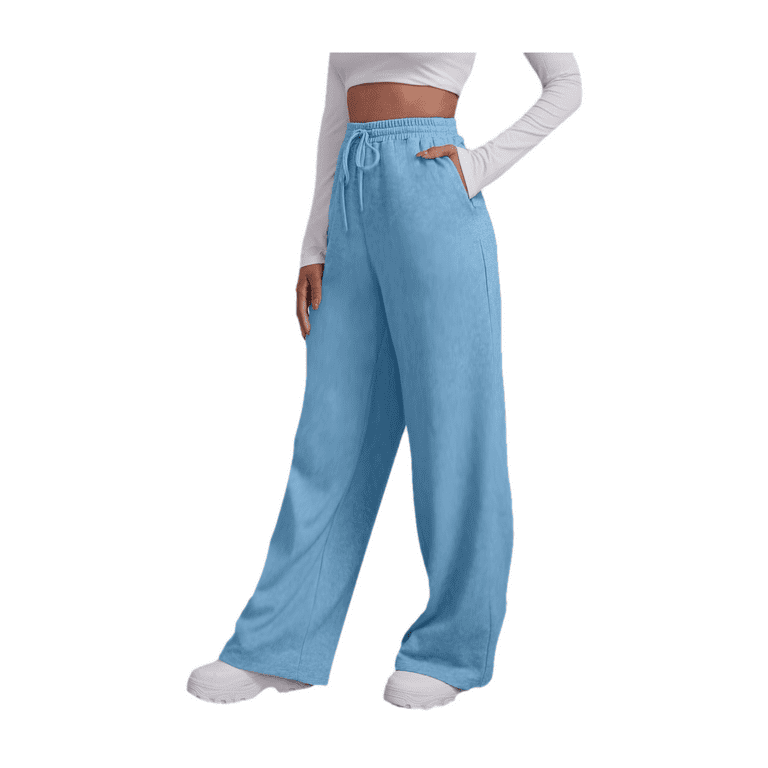 YUHAOTIN Trousers for Women Petite Short Women S Lined Sweatpants Wide Straight Leg Pants Bottom Sweatpants Joggers Pants Workout High Waisted Yoga Pants with Pockets Walmart
