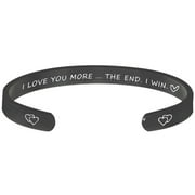 YUHAOTIN Valentine's Day Classic Bracelet Stainless Steel Bracelet I Love You More the End I Win Bracelet Simple Light Luxury Bracelet Red Bracelet Custom Bracelets Couples Bracelets Custom Chain