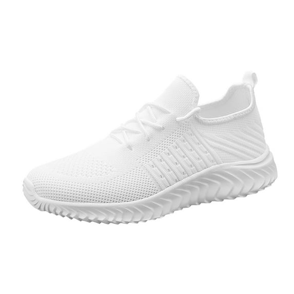 YUHAOTIN White Sneakers Men Walking Shoes for Men with Arch Support and Comfort Wide Sneakers Men Lace Mesh Soft Fashion Color Bottom up Sport Shoes Casual Breathable Solid Men's Sneakers