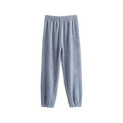 YUHAOTIN Womens Joggers Petite Length Women's Warm Sports Pants Winter Warm Coral Plush Casual Loose Sleeping Pants Home Pants Scrub Pants Joggers for Woman Black Trousers for Women Tall