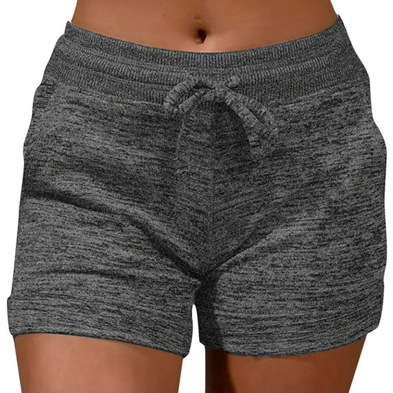 YUHAOTIN Womens Slacks Petite Short Elastic Waist Fashion Casual Solid Sports Pocke Drawstring with Soft Activewear Comfy Loose Yoga Shorts Business Casual Pants for Women 2024 Trendy Petite