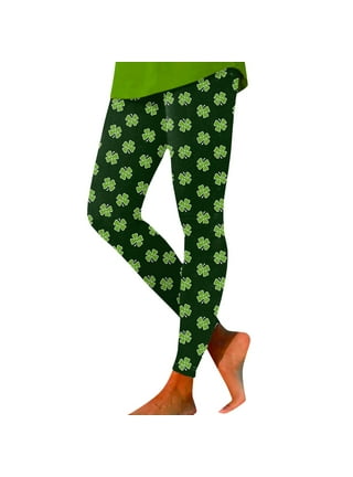 88 Polyester 12 Spandex Pants Women's Good Green Skinny Luck Pants for Yoga  Pants Running Paddystripes