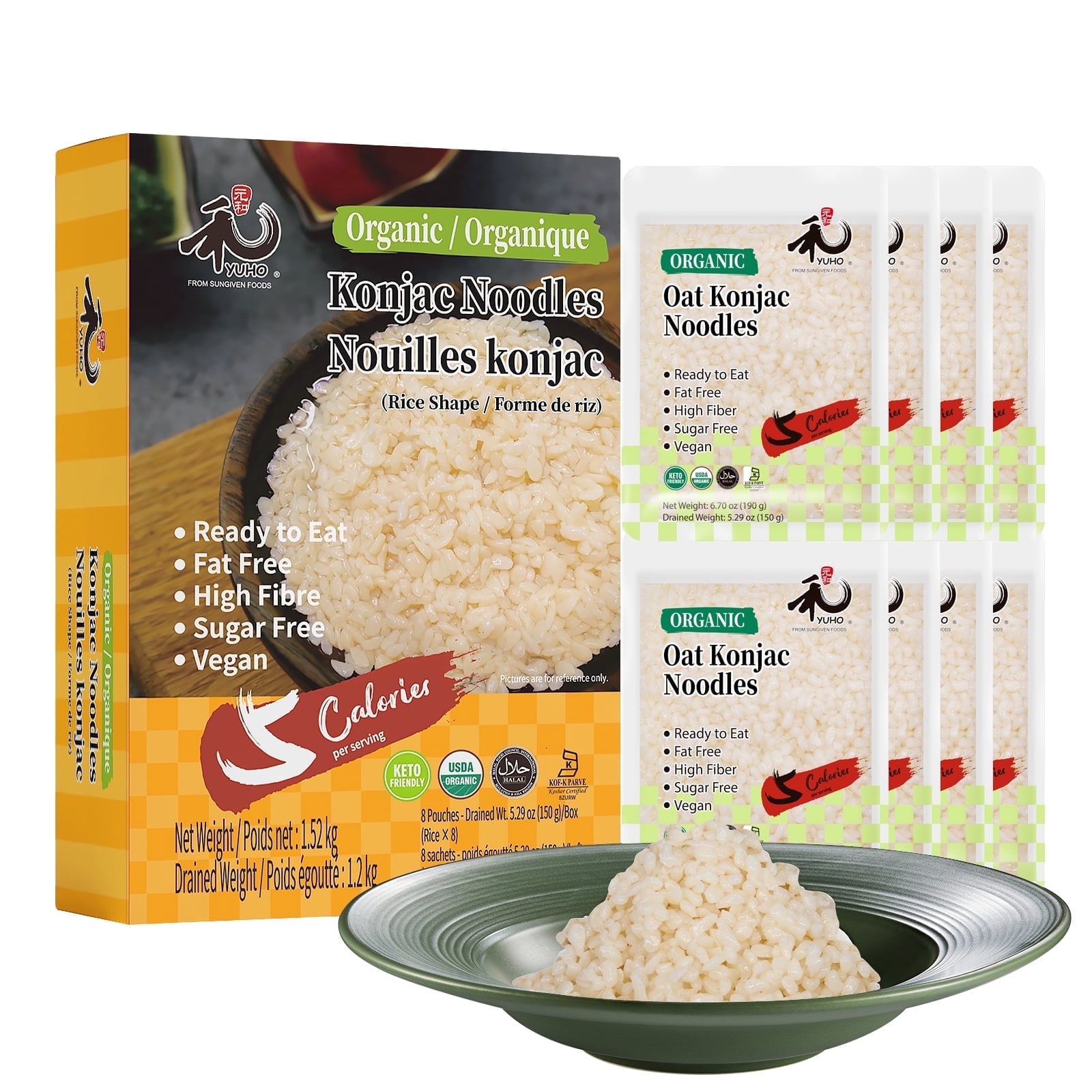 Hong Kong Sungiven Organic Shirataki Konjac Pasta 8 Pack Vegan Low