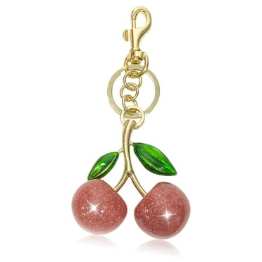 YUHUINCZRY Cherry Bag Charm, Cherry Keychain Accessory Purse Charm 4.6"