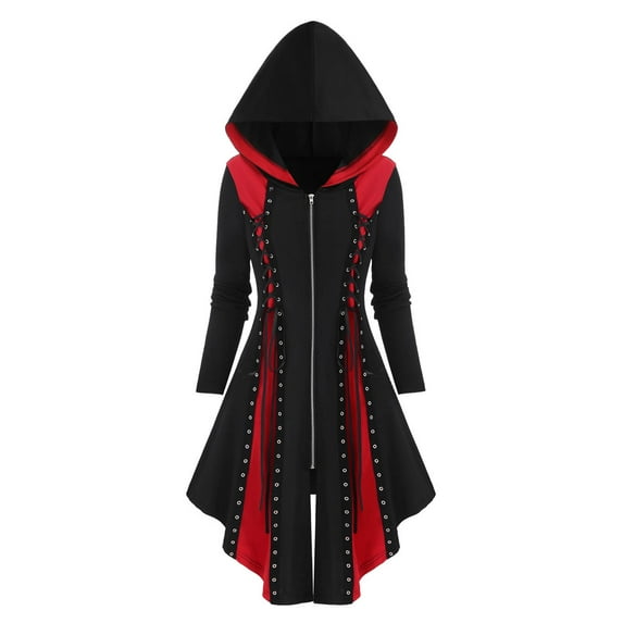 Youmylove Halloween 2024 Summer Sleeveless Tank Dresses Womens Gothic Style New Hooded Colour Blocking Holiday Long Dresses Boho Beach Vacation Sundress