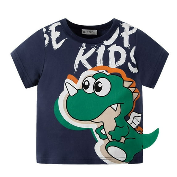 YUIVH 4th of July Tank Tops Cute Toddler Kids Boys Cartoon Dinosaur Short Sleeve Crewneck T Shirts Tops Tee Clothes For Children Casual Graphic Crewneck Summer Top
