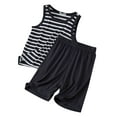 thumbnail image 1 of YUIVH Children's Summer T Shirt Top Shorts Kids Boys Striped Tank Shorts Two Piece Summer Loose Sleeveless Pajamas Thin Air Conditioned Loungewear Casual Athletic Shorts Set, 1 of 3