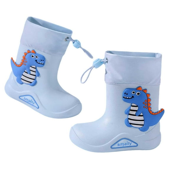 YUIVH Kids Rain Boots Waterproof Rubber Boots Children Rain Boot Non- Water Shoes Classic Children Cartoon Dinosaur Print Rainboots Cute Outdoor Playwear