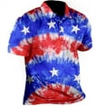 thumbnail image 1 of YUIVH Men's Classic Fit Polo Shirt Patriotic Performance Independence Day American Flag Classic Fit Shirt Athletic Leisure Comfy Shirt, 1 of 3