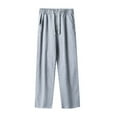 thumbnail image 1 of YUIVH Men's Jean Relaxed Fit Comfort Spring Autumn High Street Jeans Loose Straight Drawstring Casual Couple Pants Daily Workwear, 1 of 7