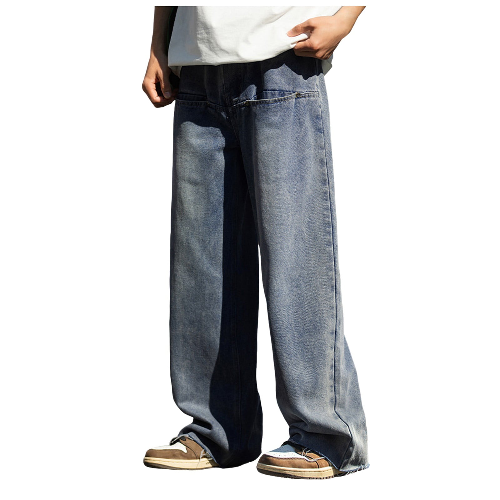 YUIVH Men's Relaxed Fit Flex Jeans Male Fashion Vintage YUIVH Men's Relaxed Fit Flex Jeans Male Fashion Vintage