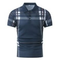 thumbnail image 1 of YUIVH Men's Slim-Fit Polo Shirt Printed Checked Striped Shirt Sport Shirt Short Sleeve Top Comfortable Slim Fit Shirts Daily Versatile, 1 of 8