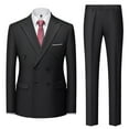 thumbnail image 1 of YUIVH Men's Slim Fit Suit One Button 2-Piece Blazer Suit Slim 2 Piece Set Business Wedding Party Suit And Pants Coat One Button Business Suit Jacket, 1 of 9