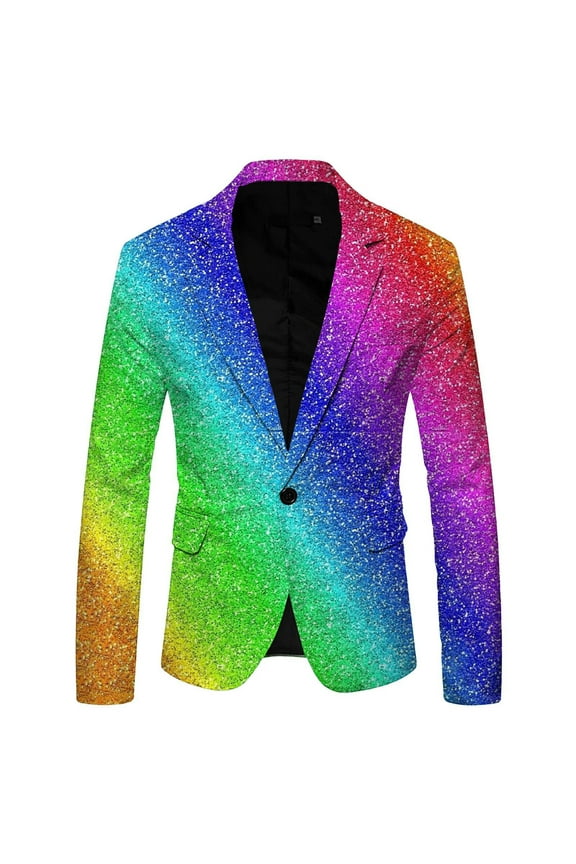 Men's Sport Coats & Blazers Linen Suit Sequin Suit Top Printed Pocket Lapel Button Up Suit Style Sports Coat Business Suit Jackets
